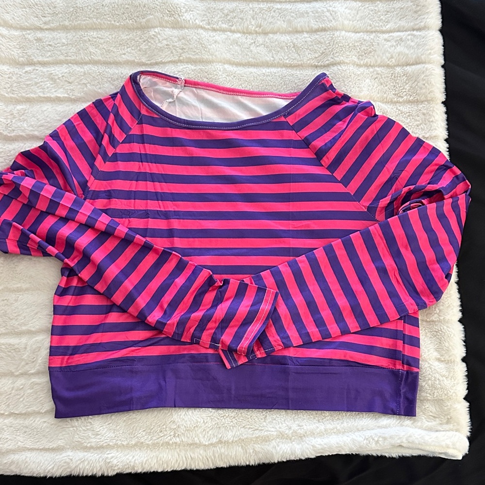 Striped Pink and Purple Long Sleeve Top Cheshire Cat